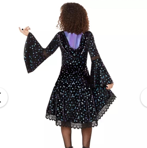 Girls Coven Witch Costume Dress Hooded Spirit Halloween Size Small 4-6 - Picture 2 of 11